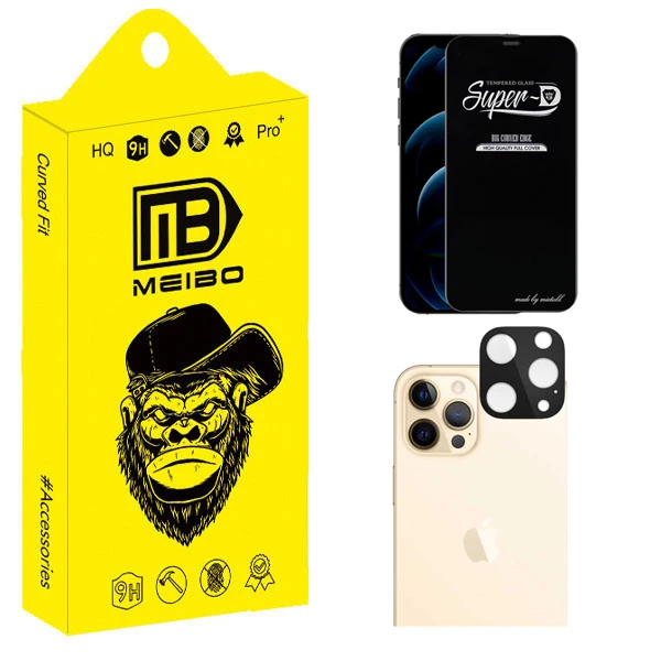 محافظ صفحه نمایش میبو مدل Clear SuperD مناسب برای گوشی موبایل اپل iPhone 12 Pro به همراه محافظ لنز دوربین