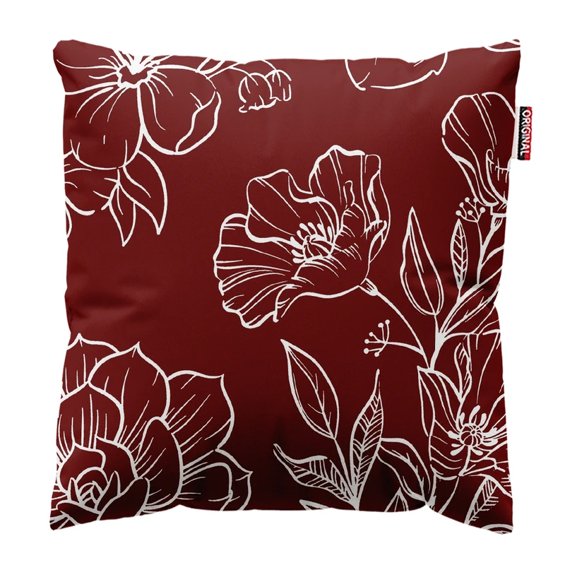 کوسن پاد آفرین مدل مینیمال طرح گل و برگ کد PK403403 سایز 40*40 سانتی متر