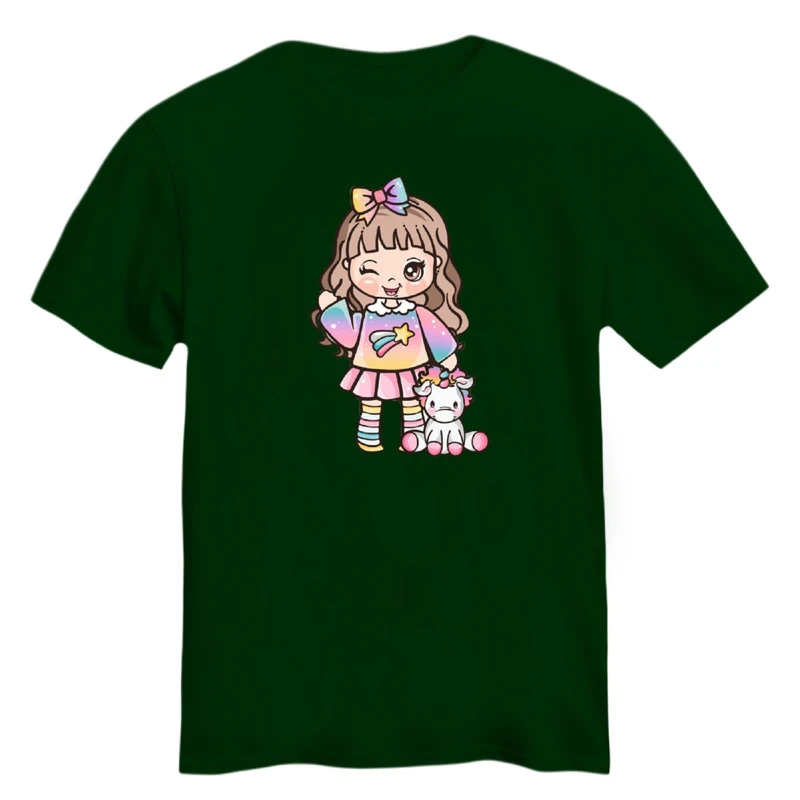 تی شرت آستین کوتاه زنانه مدل یونیکورن کد 5