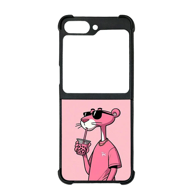 کاور گالری وبفر طرح پلنگ صورتی مناسب برای گوشی موبایل سامسونگ galaxy z flip 6