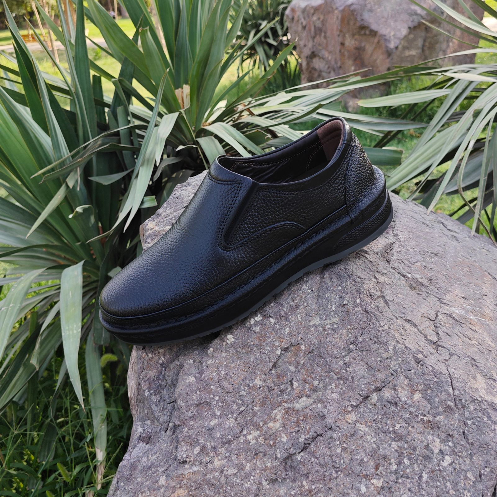 کفش طبی مردانه چرم تبریز مدل مطمئن رنگ مشکی  -  - 7