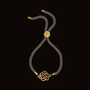 دستبند طلا 18 عیار زنانه الن نار مدل گل رز N9571