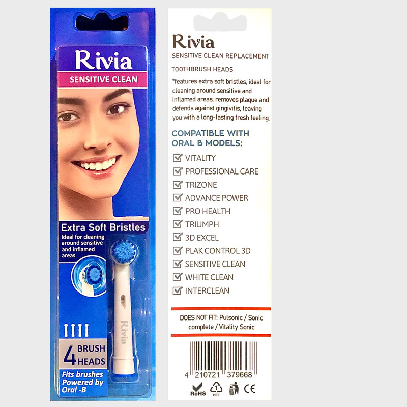 سری یدک مسواک برقی ریوی آ مدل Sensitive بسته ۴ عددی