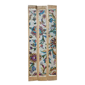 دیوارکوب چوبی مدل نقشه فرش کد CMCHS1016 مجموعه 3 عددی