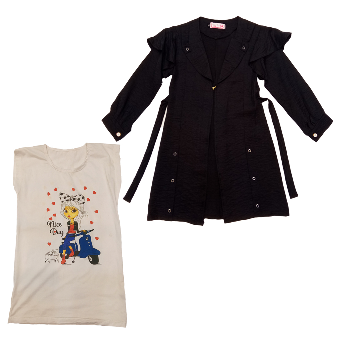 ست تاپ و مانتو دخترانه مدل 96