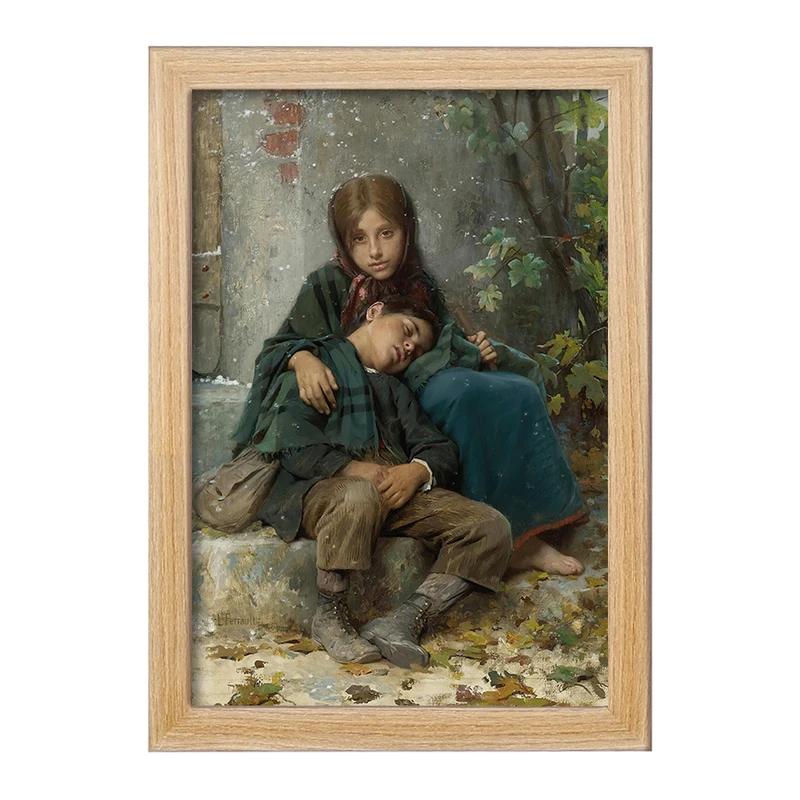 تابلو خندالو مدل نقاشی بیرون در سرما اثر لئون ژان باسیل پررو کد F12371