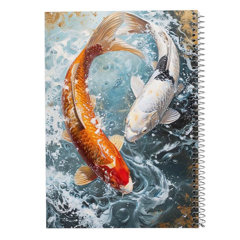دفتر ژورنال نویسی 50 برگ مدوپد مدل نقطه ای طرح ماهی کد DF15997