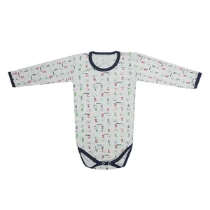 بادی آستین بلند نوزادی مدل عروسکی رنگ سرمه ای