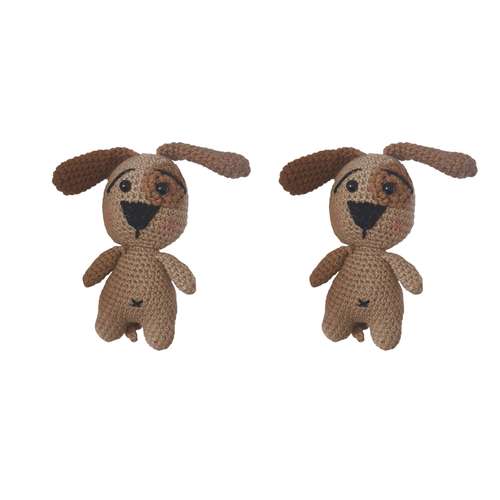 عروسک بافتنی مدل سگ خونگی مجموعه دو عددی
