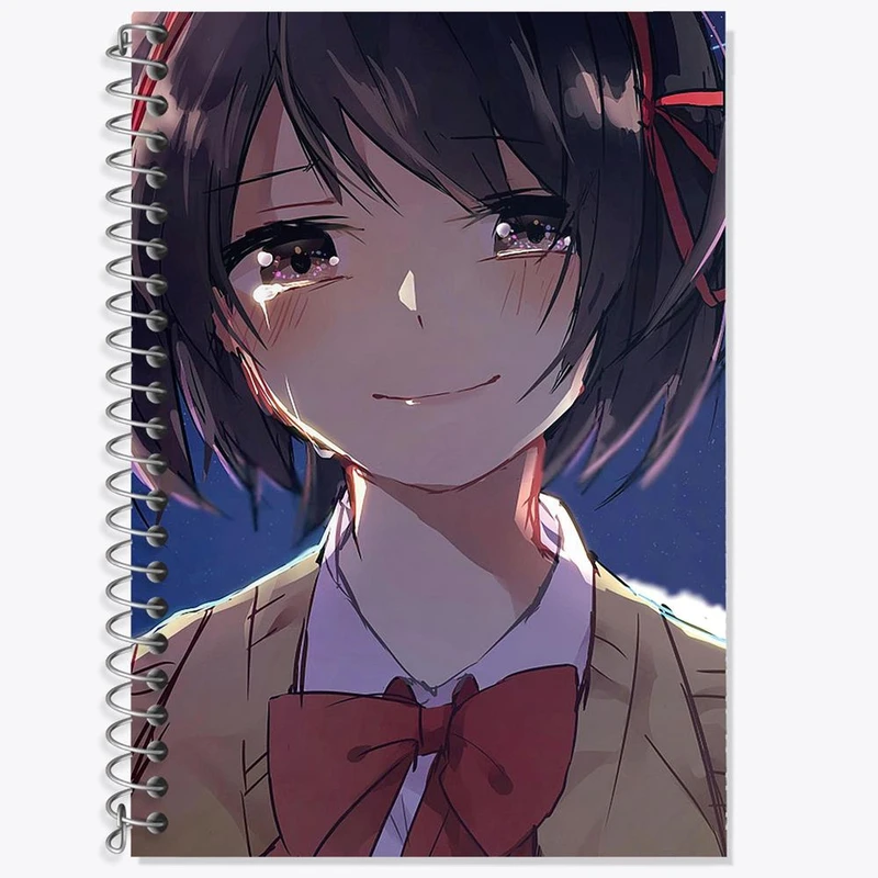 دفتر زبان 50 برگ خندالو مدل دو خط طرح میتسویا میامیزو انیمه یورنیم Your Name کد 16269