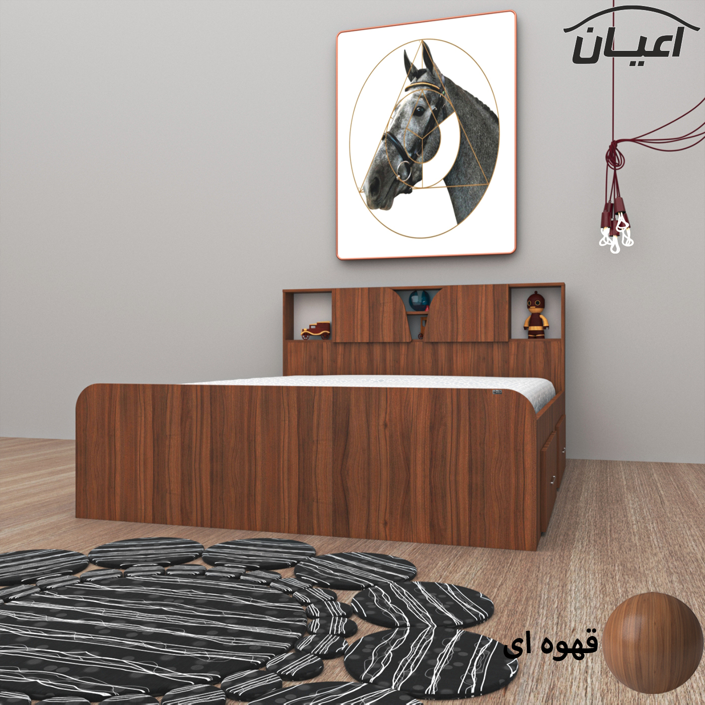 تخت خواب دونفره اعیان مدل FH505 سایز 160x200 سانتی متر