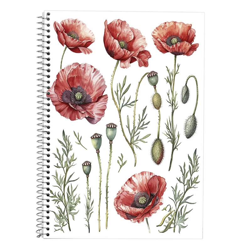 دفتر زبان 50 برگ مدوپد مدل دو خط طرح گل کد DF13851