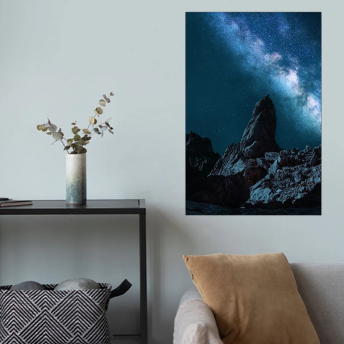 پوستر گوفی مدل کهکشان و صخره طبیعت فوق العاده زیبا طرح Sky and Rock 4K کد NATURE52