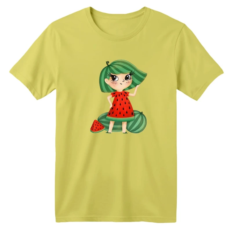 تی شرت آستین کوتاه بچگانه مدل دخترک یلدایی کد 15