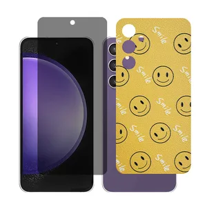 Glass Together model Privacy Screen Protector Suitable for Samsung Galaxy S23 FE Mobile Phone with Back cover sticker