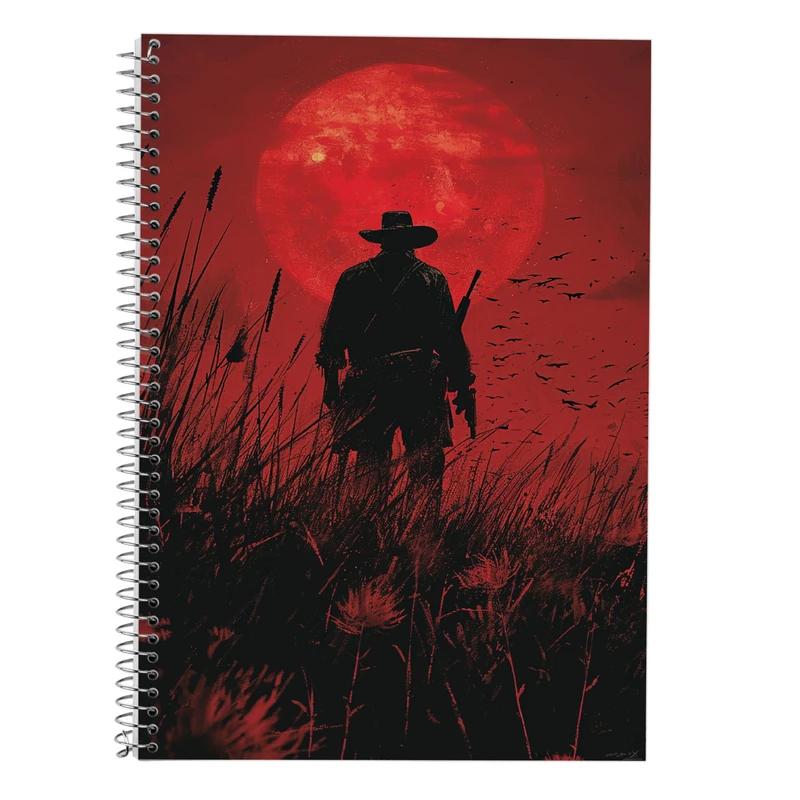دفتر زبان 50 برگ مدوپد مدل سه خط طرح رد دد red dead کد DF13531