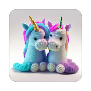 زیر لیوانی کاکتی طرح اسب تک شاخ و یونیکورن مدل mp28947