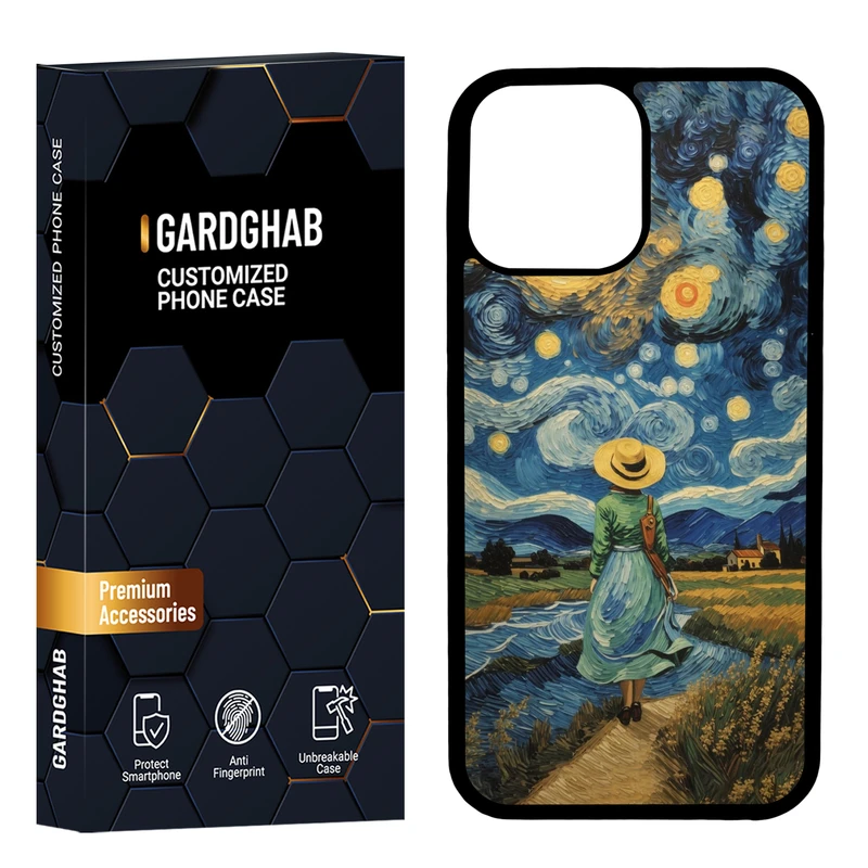 کاور گارد قاب مدل پشت گلس هنری مناسب برای گوشی موبایل اپل iPhone 13 Pro Max