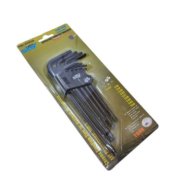 مجموعه 9 عددی آچار آلن ستاره ای اسکای مدل TORX سایز T10-T50