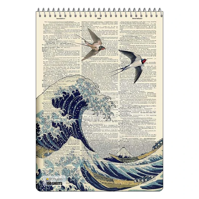 دفتر شطرنجی 100 برگ کارنیکا طرح روزنامه وینتج Vintage Newspaper کد 50143