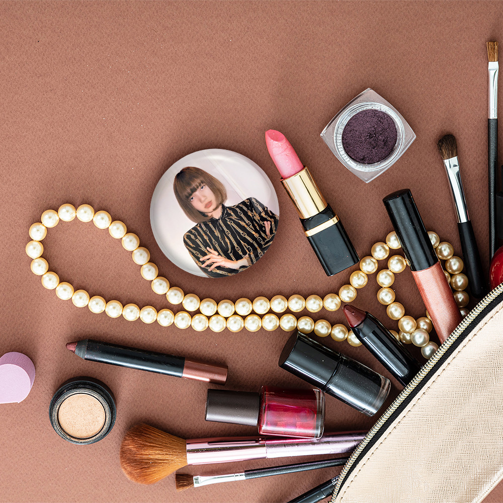 آینه جیبی خندالو مدل لیسا گروه بلک پینک Black Pink  کد 16682