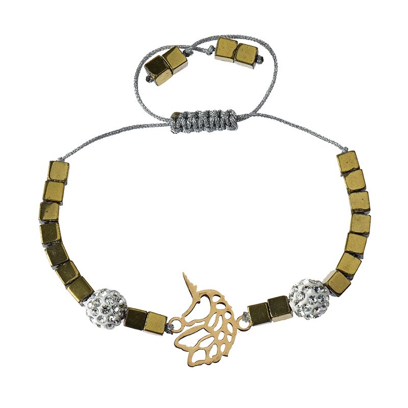 دستبند طلا 18 عیار دخترانه کرابو طرح اسب شاخدار مدل Krd1001 -  - 1