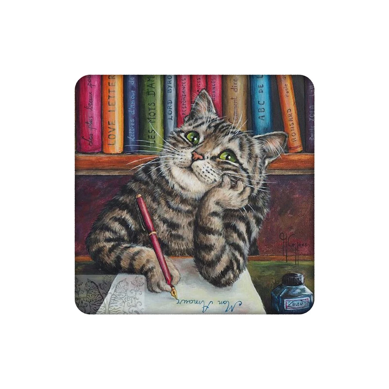 زیرلیوانی طرح گربه متفکر نامه نویس کد 5409264