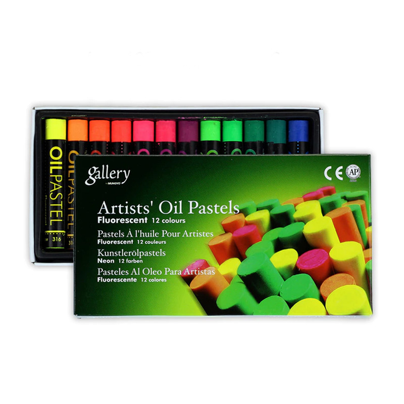 پاستل روغنی 12 رنگ مونگیو مدل FLUORESCENT