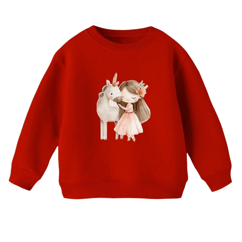 سویشرت بچگانه مدل دختر و اسب شاخدار 