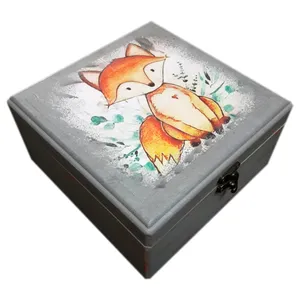 جعبه هدیه چوبی مدل روباه