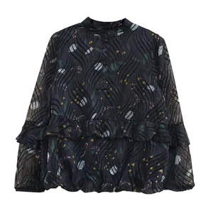 بلوز زنانه مدل گل مخملی