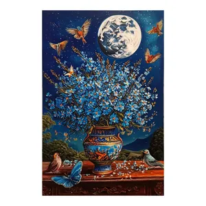 تابلو نقاشی رنگ روغن به سبک رئالیسم طرح نغمه‌ی مهتاب