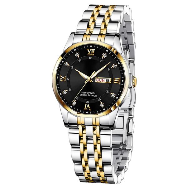 ساعت مچی عقربه‌ای کوارتز زنانه مدل کلاسیک لوکس دی دیت بند استیل طرح بافت کد ۱.۱ 