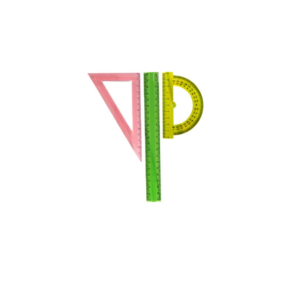 ست خط کش و شابلون اشکال هندسی  کد Am-05 مجموعه 5 عددی