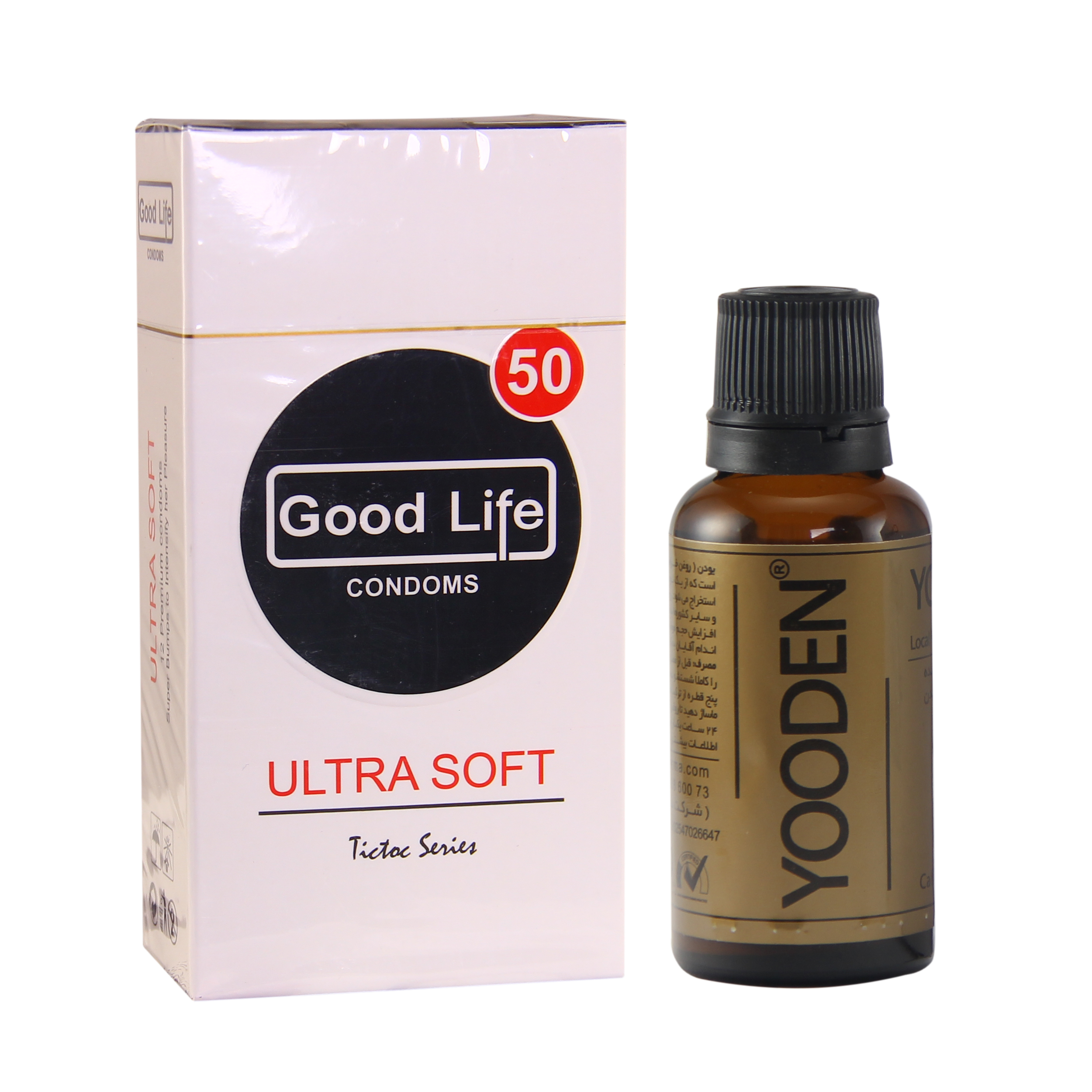 کاندوم گودلایف مدل Ultra Soft بسته 12 عددی به همراه روغن یودن کد 01 حجم 30 میلی لیتر