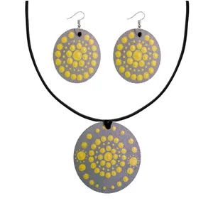 نیم ست زنانه مدل چوبی نقطه کوبی