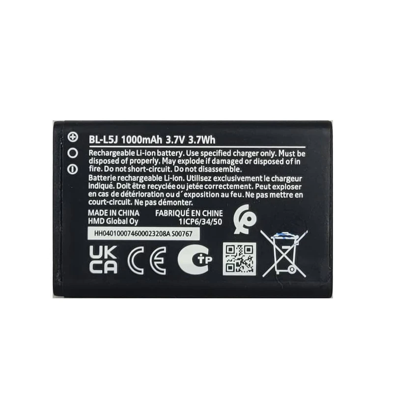 باتری موبایل مدل BL-L5J ظرفیت 1000 میلی آمپر ساعت مناسب برای گوشی موبایل نوکیا