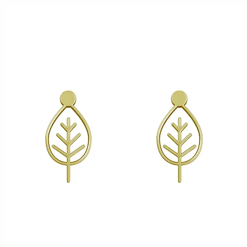 گوشواره طلا 18 عیار زنانه مدوپد مدل برگ کد GA1-16023