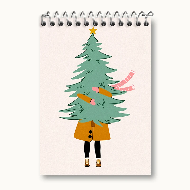 دفتر یادداشت 50 برگ خندالو طرح درخت کریسمس کد N5690