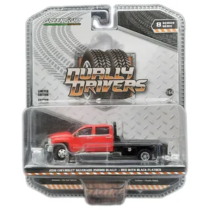ماشین بازی گرین‌لایت مدل 2016 CHEVROLET SILVERADO 3500HD DUALLY - RED WITH BLACK FLATBED