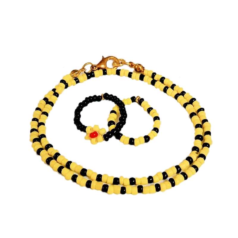 نیم ست دخترانه مدل منجوق زنبوری 02