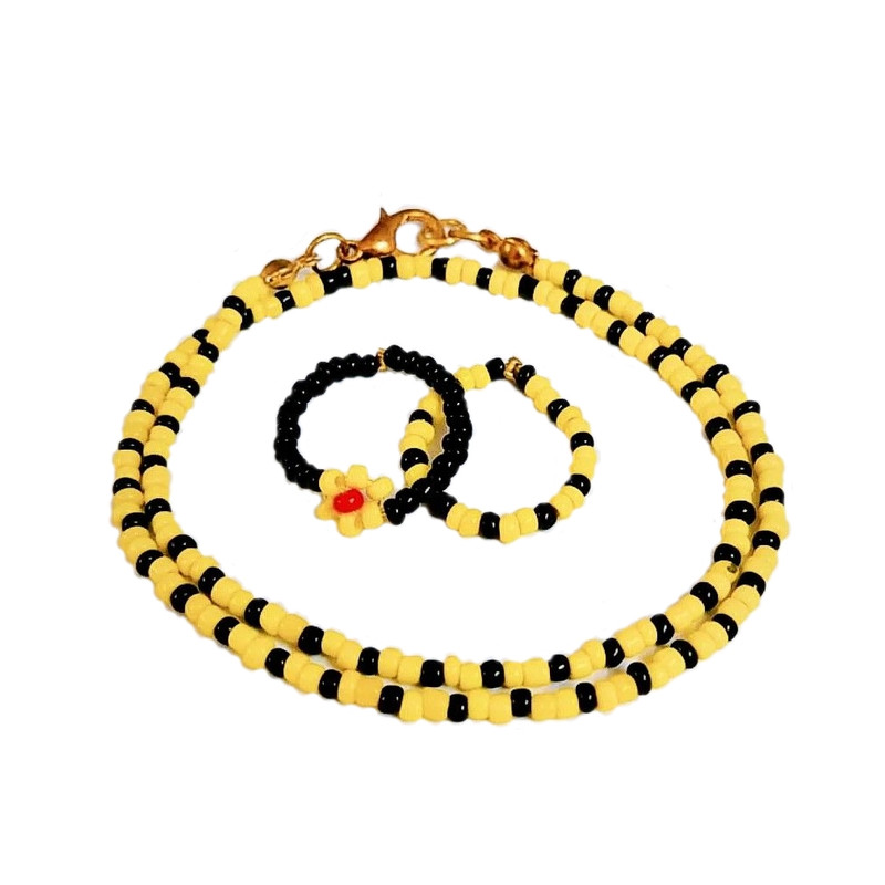 نیم ست دخترانه مدل منجوق زنبوری 02