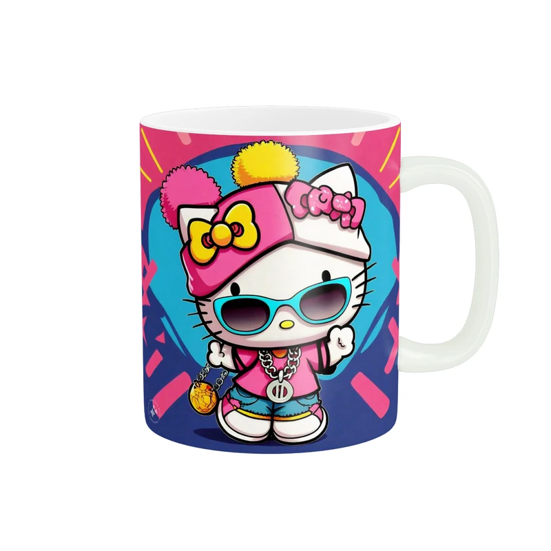 ماگ پاد آفرین مدل کارتونی عروسکی طرح کیتی دخترونه کد p10649