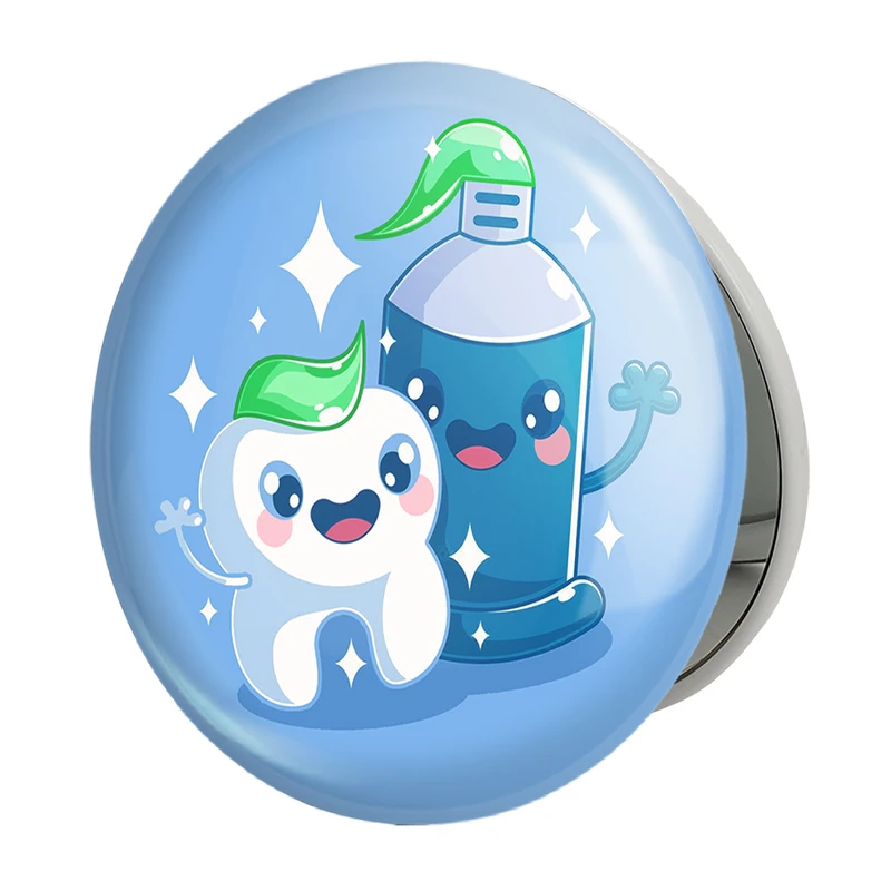 آینه جیبی خندالو طرح دندان و دندانپزشکی کودکانه مدل تاشو کد 27765 