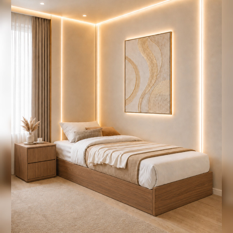 تخت‌خواب ملامینه یک نفره مدل B70 سایز 90 * 200 سانتی‌متر