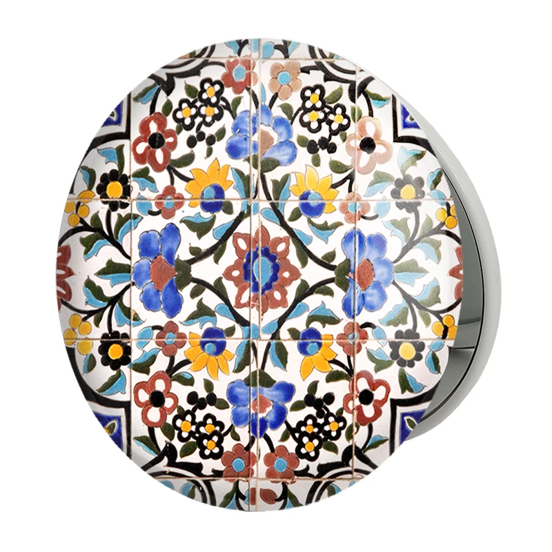 آینه جیبی خندالو طرح کاشی مدل تاشو کد 2169 