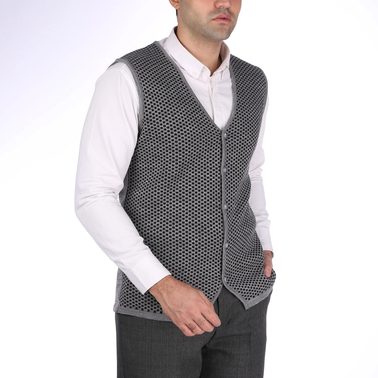 ژیله مردانه تریکو پاییزان مدل J800 رنگ سرمهای -  - 28