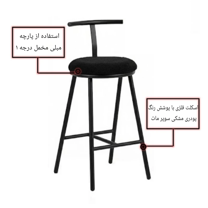 عکس شماره 2 : صندلی اپن مدل کالین پشت دار کد sd-16