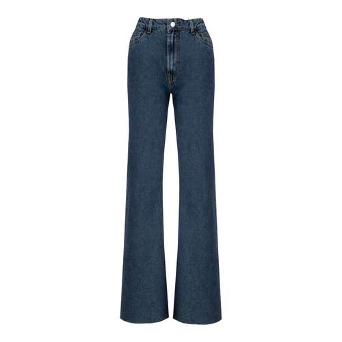 شلوار جین زنانه سرژه مدل 221146 واید لگ رنگ آبی