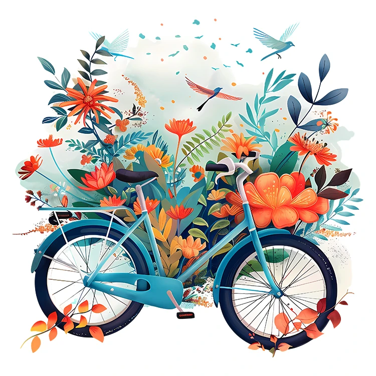 استیکر پارچه و لباس پاد آفرین مدل دوچرخه کد S2651